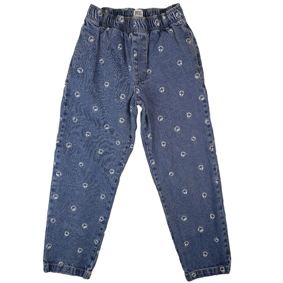 Urban Outfitters BDG Embroidered Smiley Face Denim Jeans Elastic Waist Size S - Picture 1 of 8